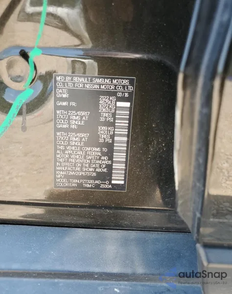 2016 Nissan Rogue S z USA, uszkodzony, nr VIN KNMAT2MV2GP673726